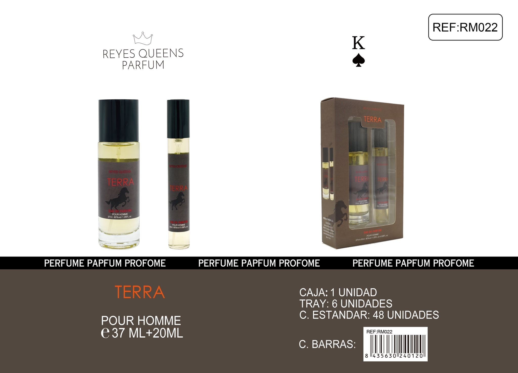 TERRA SET EAU DE PARFUM DE 37 ML + 20 ML REYES QUEENS -  idc institute en gros