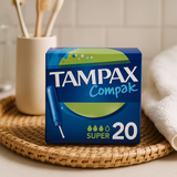 Tampax Compak Super 20 Unidades - Protección discreta y segura