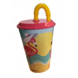 Vaso con pajita Flamingo