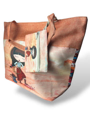 Bolso de playa grande naranja 