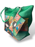 Bolso de playa grande verde "ANGELINE"