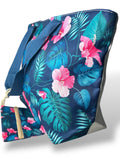 Bolso de playa grande "DESIG" azul salvaje