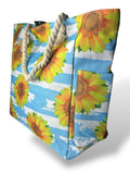 Bolso de playa grande "GIRASOL", moda de verano, azul claro