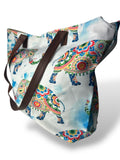 Bolsa de playa grande "YING YANG" con estampado de elefante de la suerte