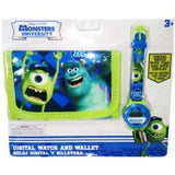 Conjunto de reloj digital ajustable con billetera Monster University